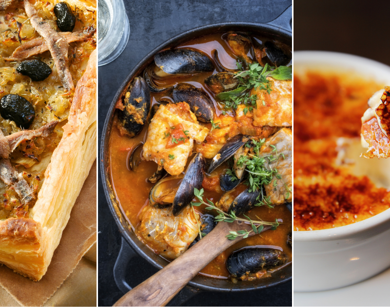 Bouillabaisse Lavender Creme Brulee and Pissaladiere