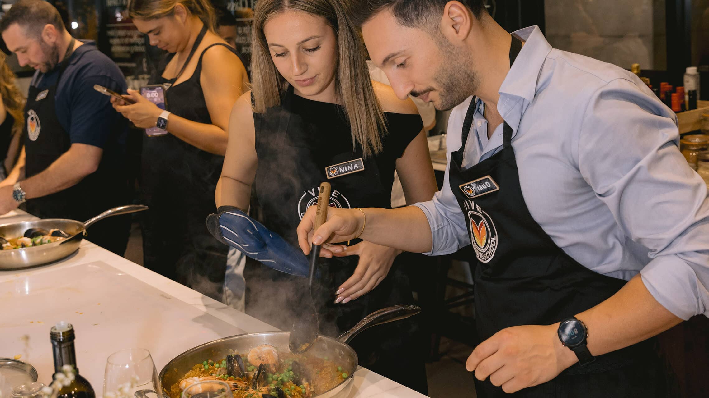 Cooking Seafood Paella