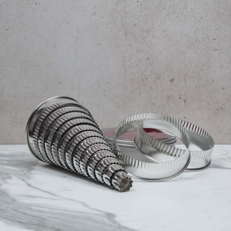 Chef Inox Cutter Set Large Round Crinkled 14 pieces Size:25-115 mm