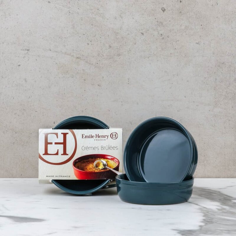Emile Henry Creme Brulee Dish set 2 pce - Blue Flame