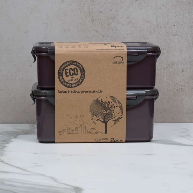 Lock & Lock Eco Rectangular Container - 2pc Set 1L &1.4L