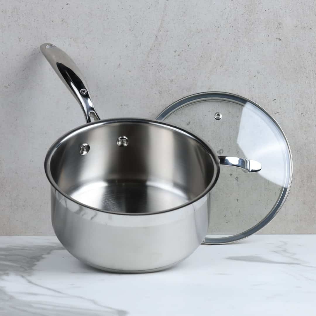 Swiss Diamond Saucepan with Lid Premium Steel Induction - 18x8.5 cm 2 L
