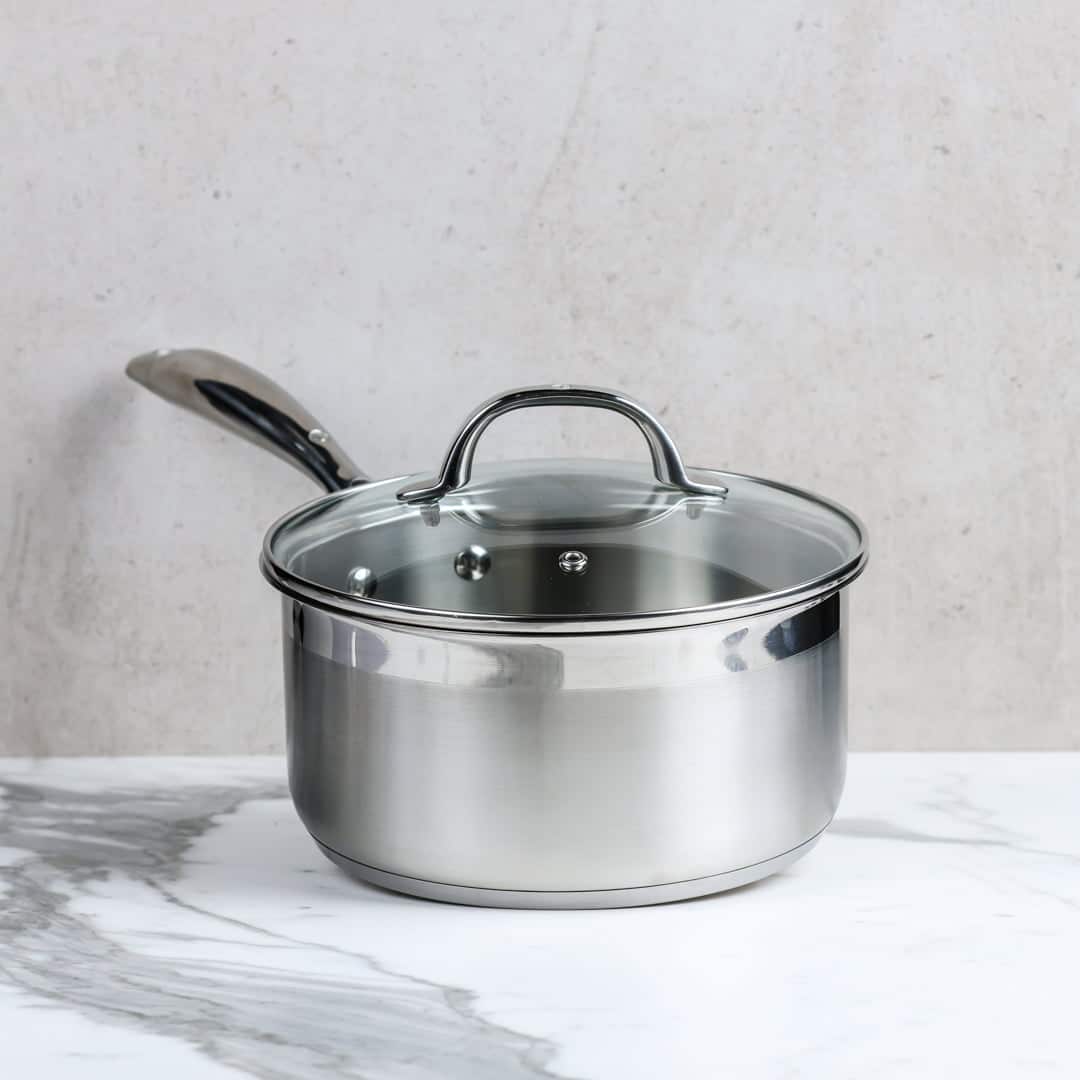 Swiss Diamond Saucepan with Lid Premium Steel Induction - 20x9.5 cm 3 L