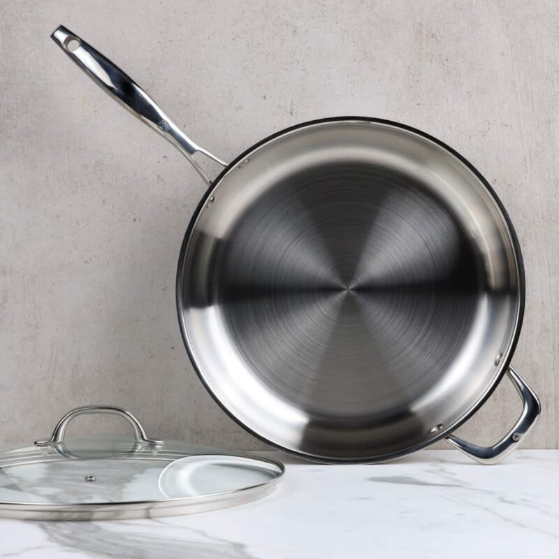 Swiss Diamond Saute Pan with Lid Premium Steel Induction - 32x6.5 cm 4.8 L