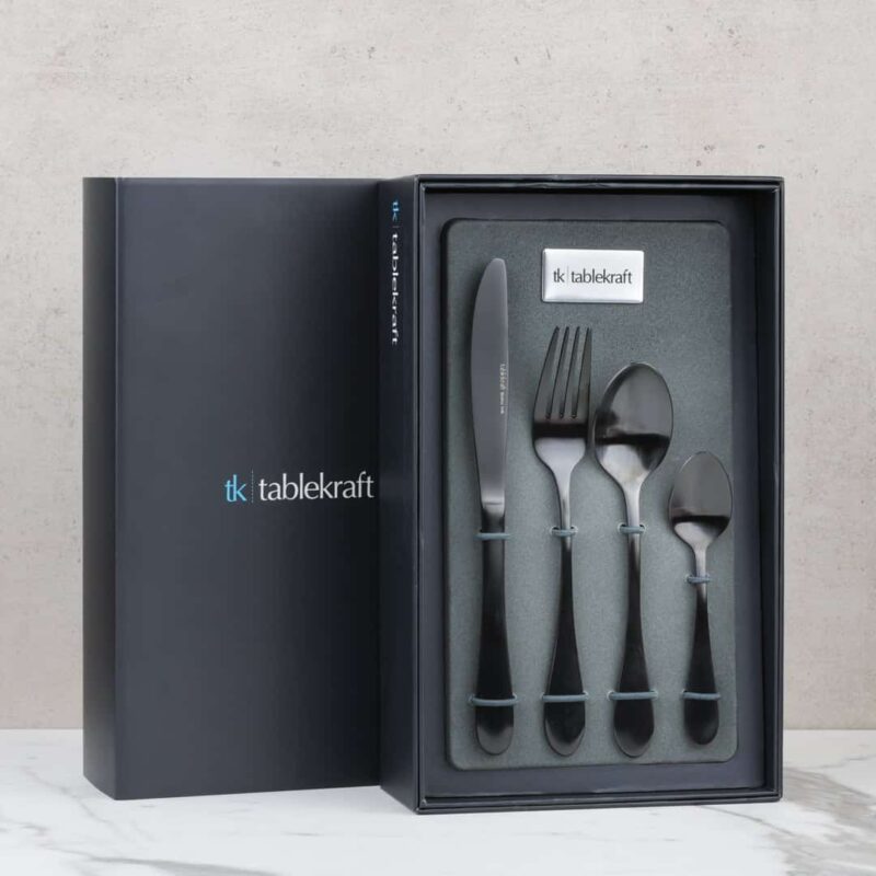 Tablekraft Soho Black Ink 16 pc Cutlery Set