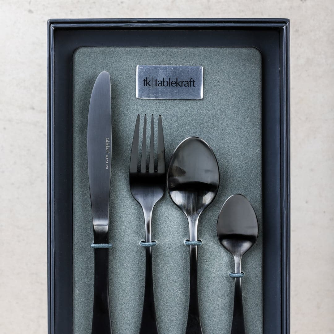 Tablekraft Soho Black Ink 16 pc Cutlery Set - Image 2